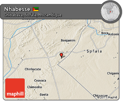 Shaded Relief 3D Map of Nhabesse