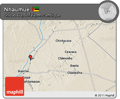 Shaded Relief 3D Map of Nhaumué