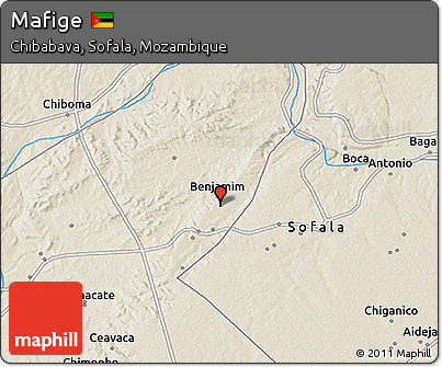 Shaded Relief 3D Map of Mafige