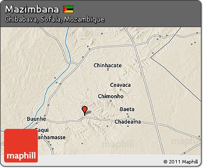 Shaded Relief 3D Map of Mazimbana