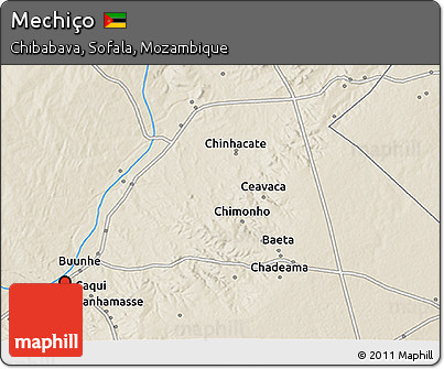 Shaded Relief 3D Map of Mechiço