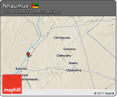 Shaded Relief 3D Map of Nhaumué
