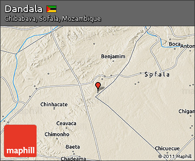 Shaded Relief 3D Map of Dandala
