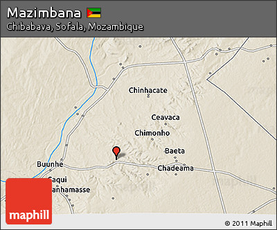 Shaded Relief 3D Map of Mazimbana