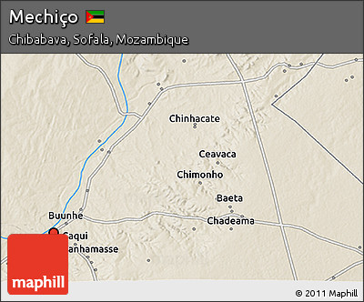 Shaded Relief 3D Map of Mechiço