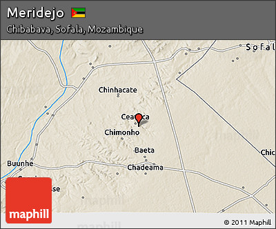 Shaded Relief 3D Map of Meridejo