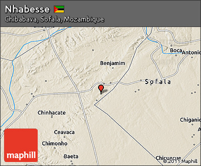 Shaded Relief 3D Map of Nhabesse