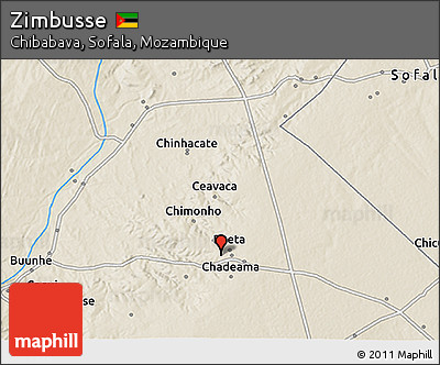Shaded Relief 3D Map of Zimbusse