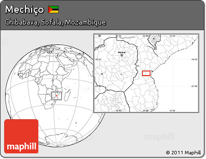 Blank Location Map of Mechiço