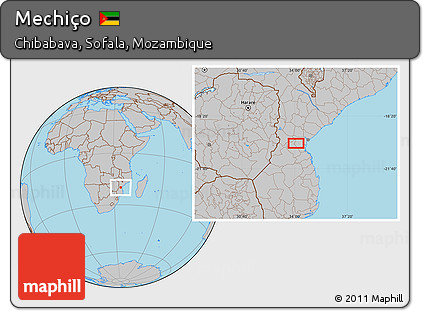 Gray Location Map of Mechiço