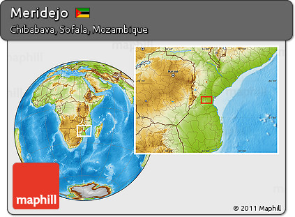 Physical Location Map of Meridejo