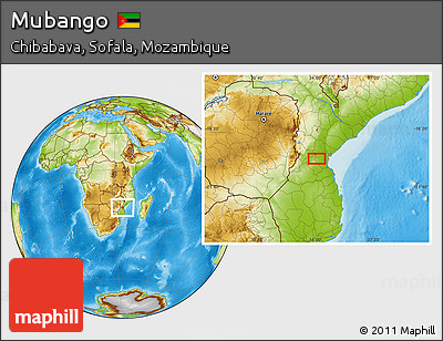 Physical Location Map of Mubango