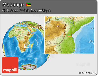 Physical Location Map of Mubango
