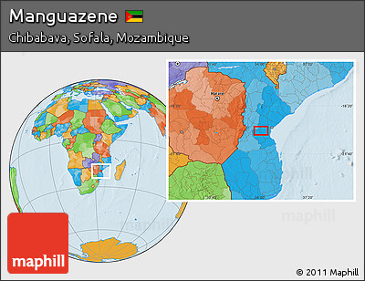 Political Location Map of Manguazene