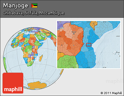 Political Location Map of Manjoge