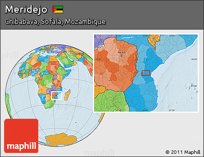 Political Location Map of Meridejo