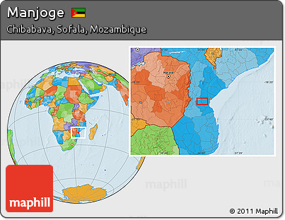 Political Location Map of Manjoge