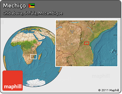 Satellite Location Map of Mechiço