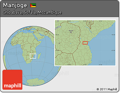 Savanna Style Location Map of Manjoge