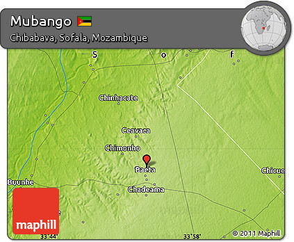 Physical Map of Mubango