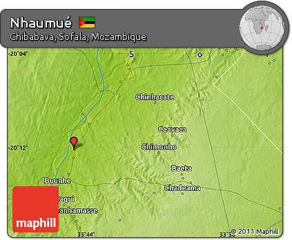 Physical Map of Nhaumué
