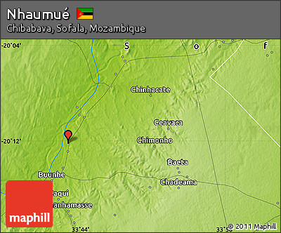 Physical Map of Nhaumué