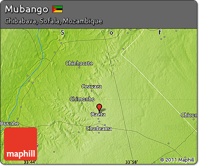 Physical Map of Mubango