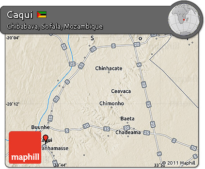 Shaded Relief Map of Caqui