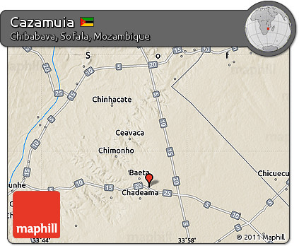 Shaded Relief Map of Cazamuia