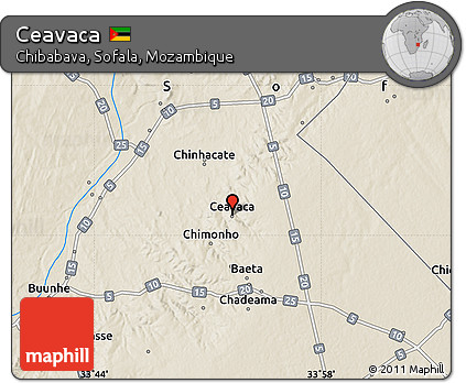 Shaded Relief Map of Ceavaca