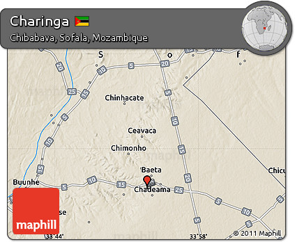 Shaded Relief Map of Charinga
