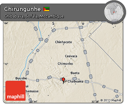 Shaded Relief Map of Chirungunhe