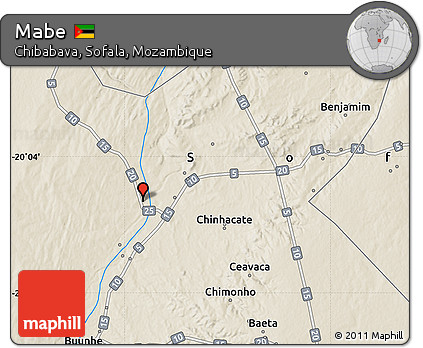 Shaded Relief Map of Mabe
