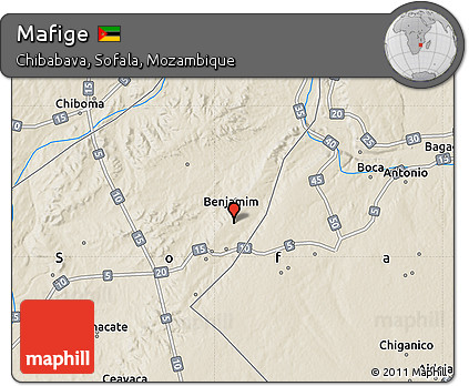 Shaded Relief Map of Mafige
