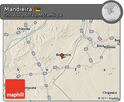 Shaded Relief Map of Mandieira