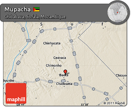 Shaded Relief Map of Mupacha