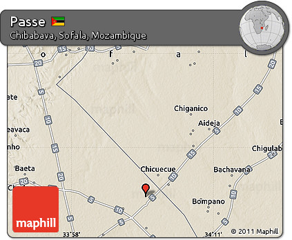 Shaded Relief Map of Passe