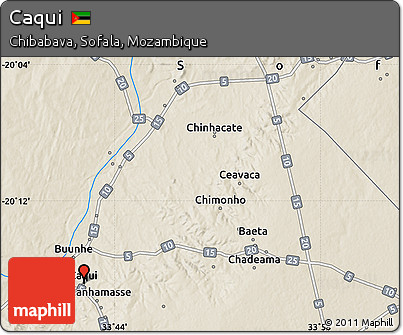 Shaded Relief Map of Caqui