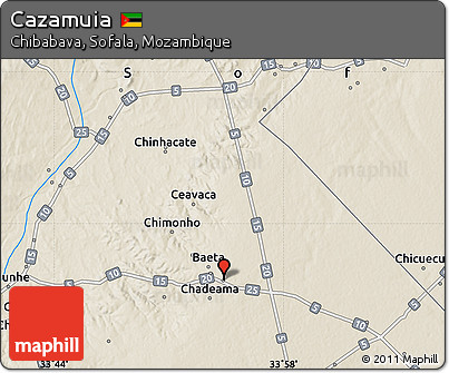 Shaded Relief Map of Cazamuia