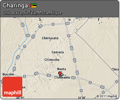 Shaded Relief Map of Charinga