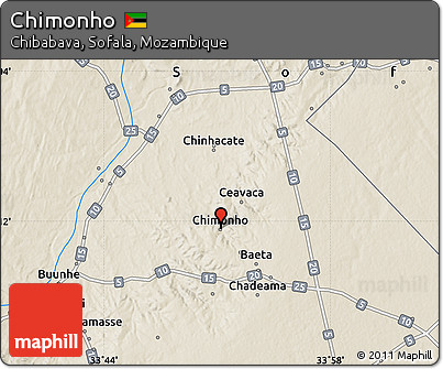 Shaded Relief Map of Chimonho