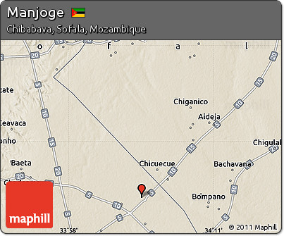 Shaded Relief Map of Manjoge