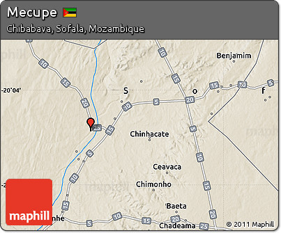 Shaded Relief Map of Mecupe