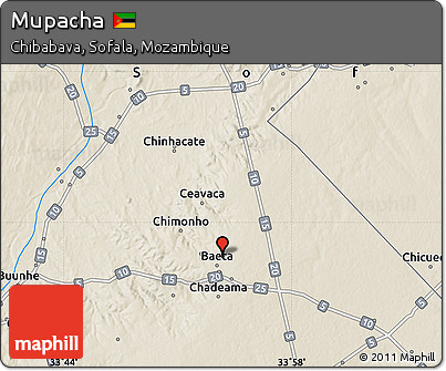 Shaded Relief Map of Mupacha