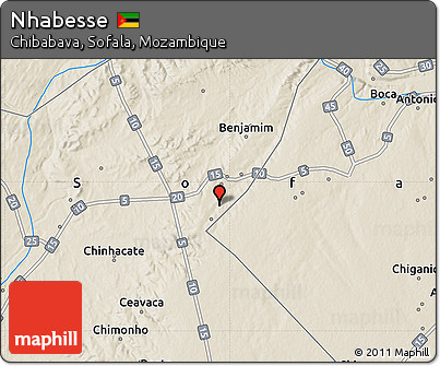 Shaded Relief Map of Nhabesse