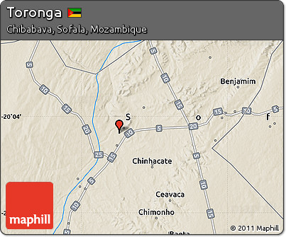 Shaded Relief Map of Toronga