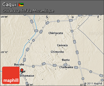 Shaded Relief Map of Caqui