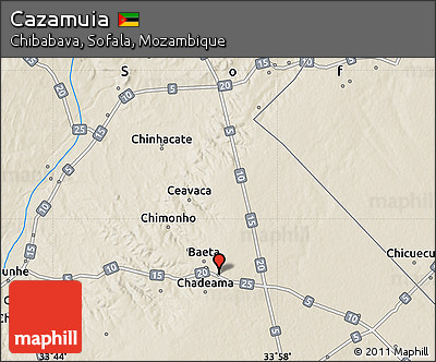 Shaded Relief Map of Cazamuia
