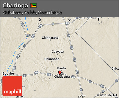 Shaded Relief Map of Charinga
