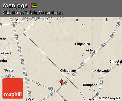 Shaded Relief Map of Manjoge